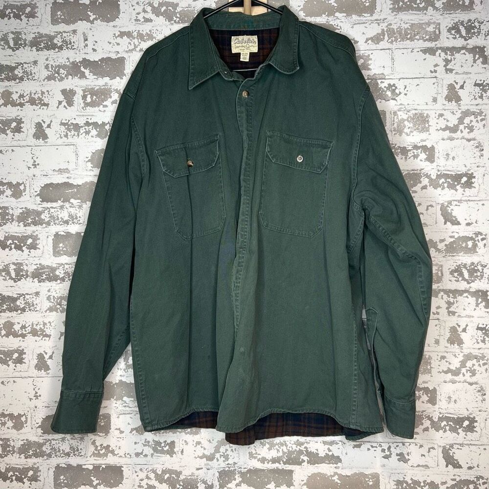 Vintage cabelas flannel lined button down
